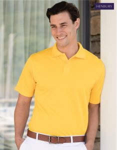 H475 Men's CoolPlus Polo Shirt, Henbury, Yellow